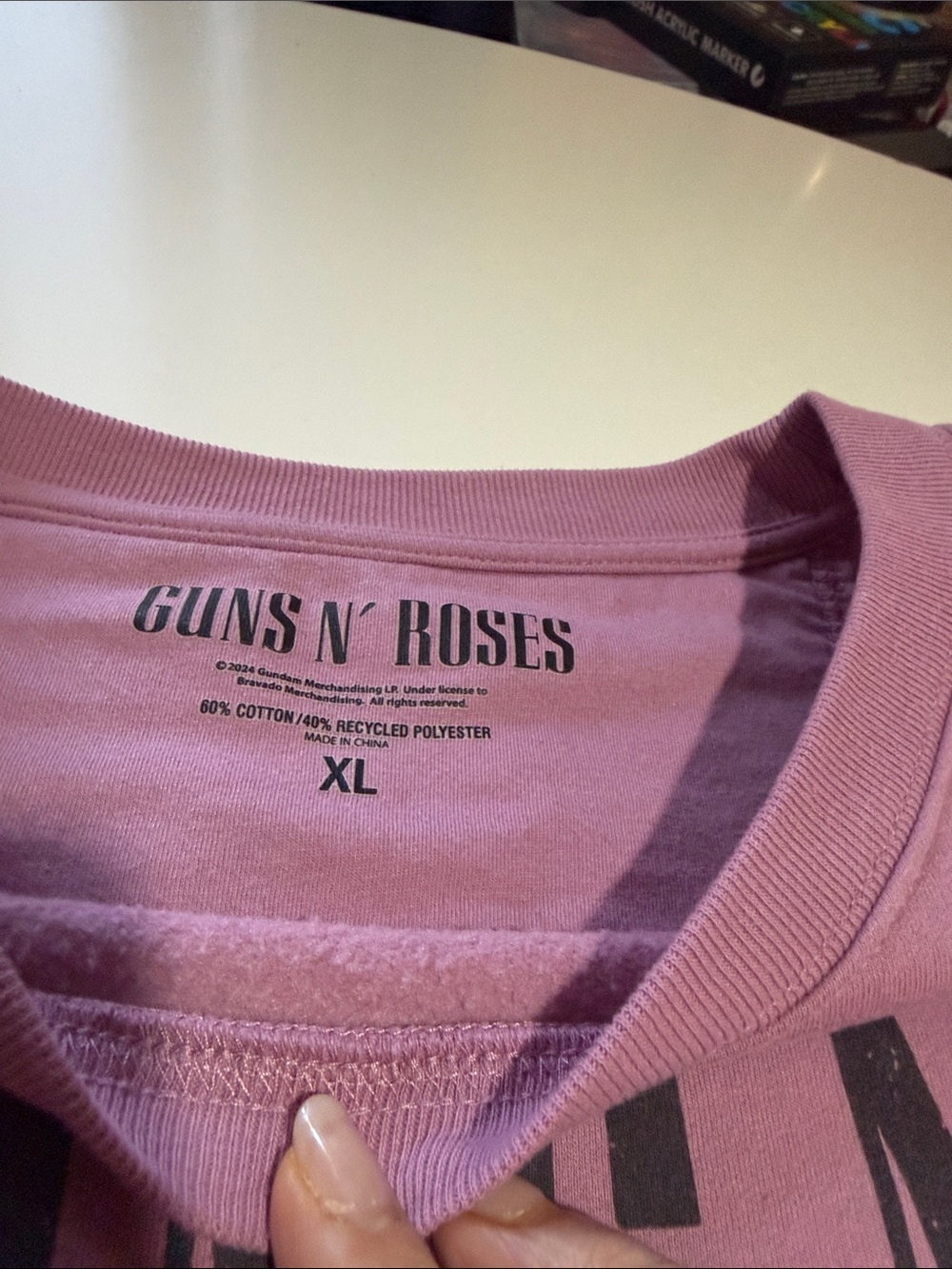 Guns N' Roses Pink Graphic Sweatshirt - Picture 2 of 3
